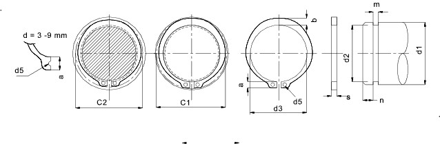 0-10-0 Drawing Circlips External