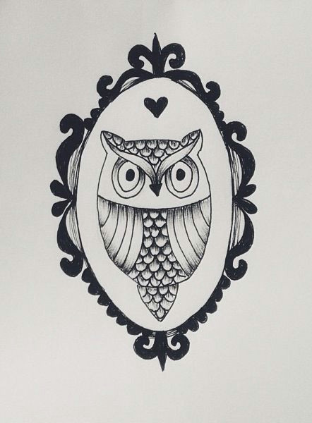 0wl Drawing My Mini Owl Drawing Owl Drawing Draw Frame Animal Tattoo
