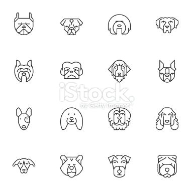 2 Dogs Drawing Vector File Of Dogs Head Icons Icons Pinterest Icon Set Dog