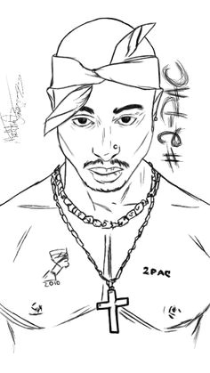 2pac Easy Drawing How to Draw Tupac Shakur Famous Singers Art and Music Drawings