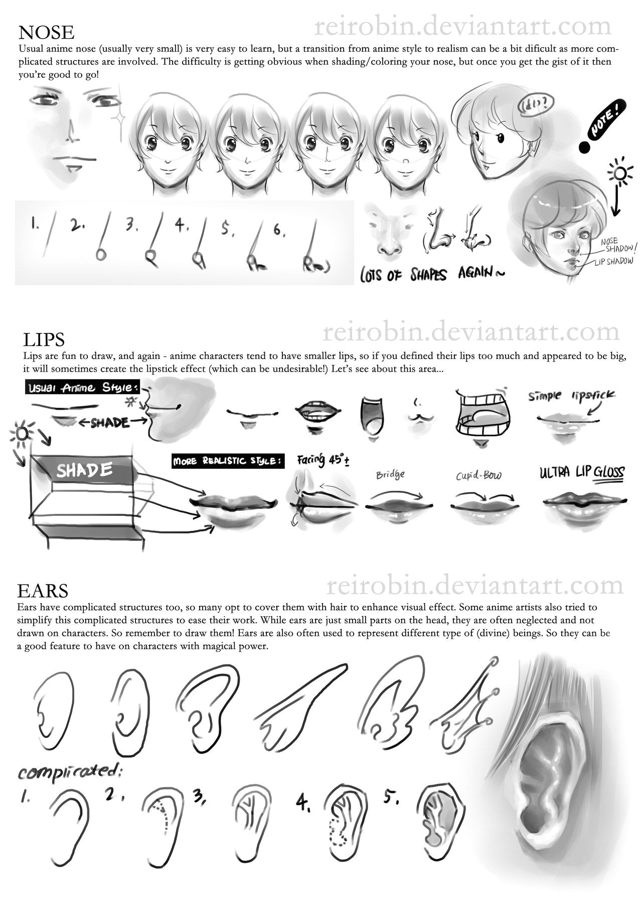 3 Drawing Techniques Tutorial Face and Hair Page 3 by Reirobin Deviantart Com On