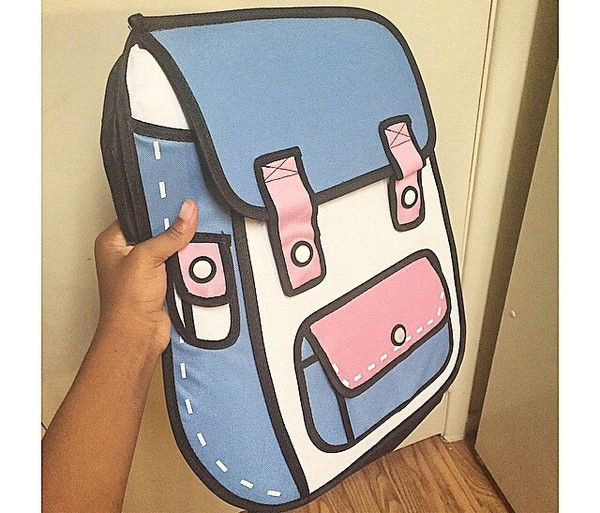 3d Cartoon Drawing Backpack 3d Bag Jump From Paper Cartoon Style Bags Emoji Comic Shoulder Bag
