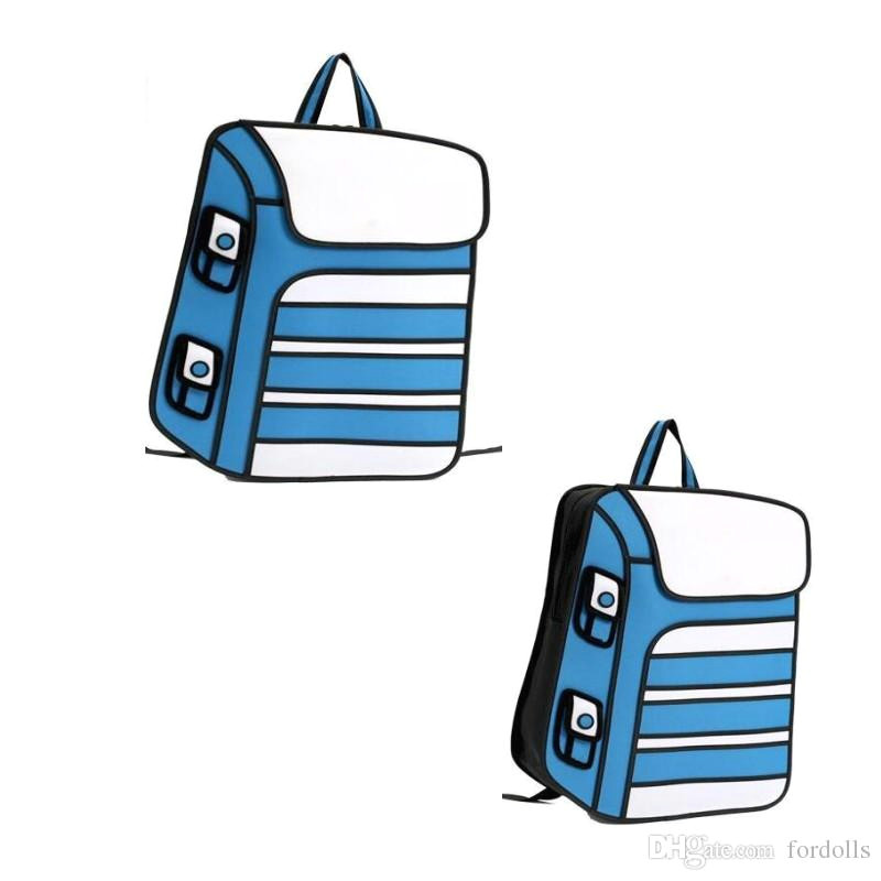 3d Cartoon Drawing Backpack Flyone New 3d Drawing Cartoon Paper Bag Comic Paper Backpack Cute