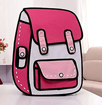 3d Cartoon Drawing Backpack Jacone New Fashion 3d Jump Style 2d Drawing From Cartoon Backpack