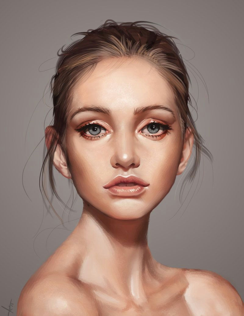 3d Drawing Girl Face A Beautiful Face Victor Lozada Figurative Art Female Head