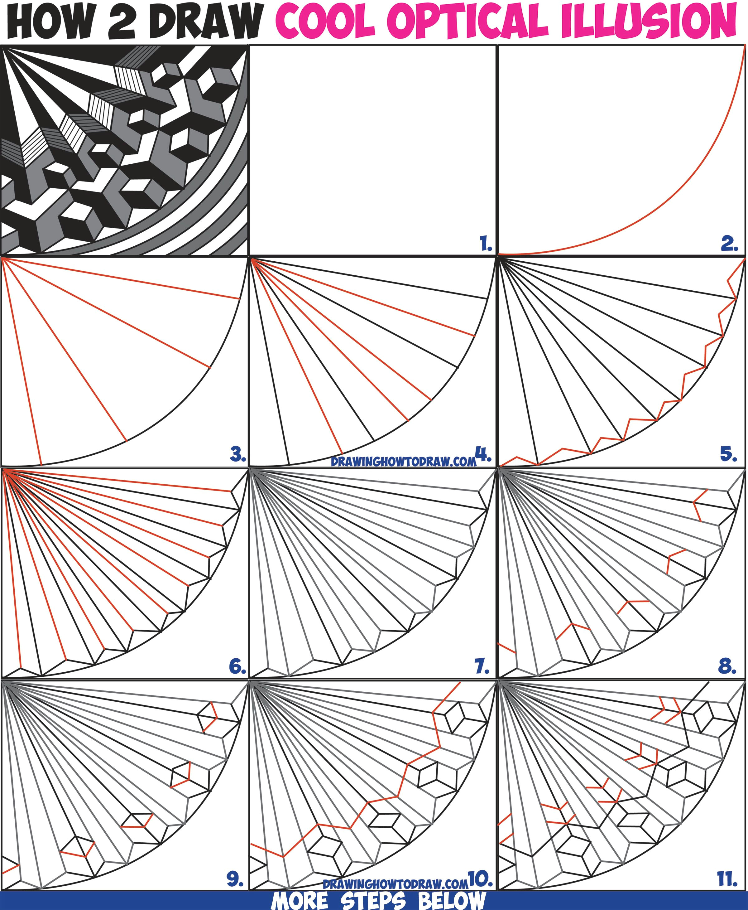 3d Drawing Ideas Step by Step How to Draw Cool Optical Illusion Drawing Trick with Easy Step by