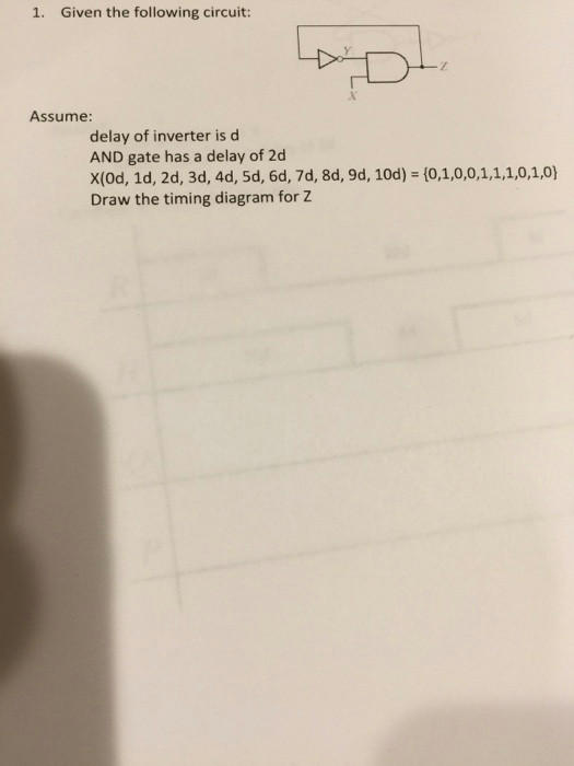 3d Z Drawing solved Given the Following Circuit assume Delay Of Inve