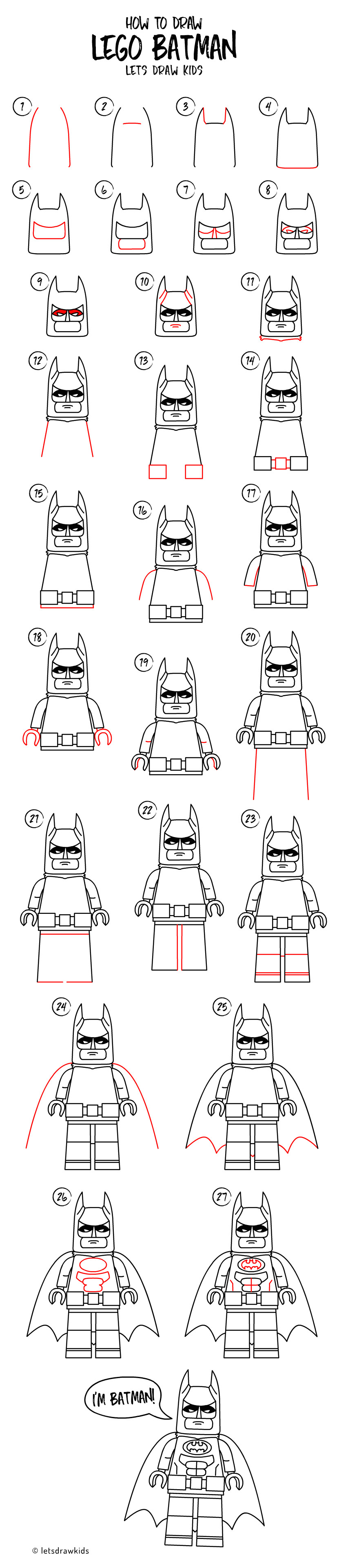 4 Easy Drawings How to Draw Lego Batman Easy Drawing Step by Step Perfect for
