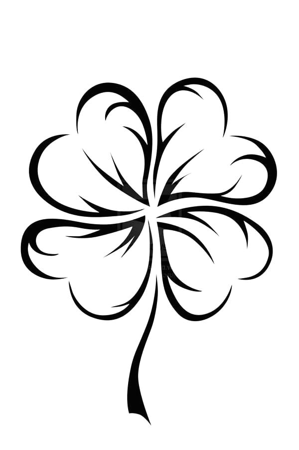 4 Leaf Clover Drawing Easy An Art Graphic Of Four Leaf Clover Coloring Page Coloring Clover