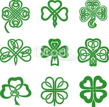 4 Leaf Clover Drawing Easy Collection Of Celtic Knot Shamrocks Including Three and Four Leaf