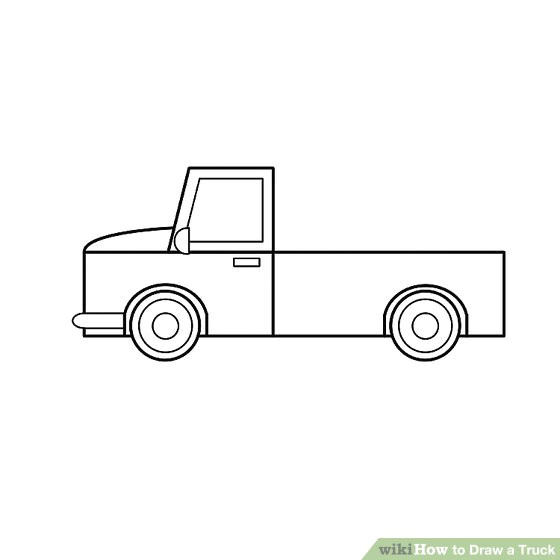 4 Wheeler Easy Drawing 2 Easy Ways to Draw A Truck with Pictures Wikihow