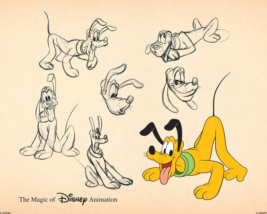 5 Cartoon Drawings Fab 5 Pluto Art Pinterest Disney Sketches Disney Art and