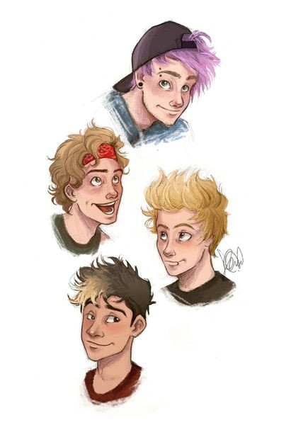 5sos Drawing Cute 5sos Headshots Art Print Ga Pinterest 5sos Dibujos and Arte