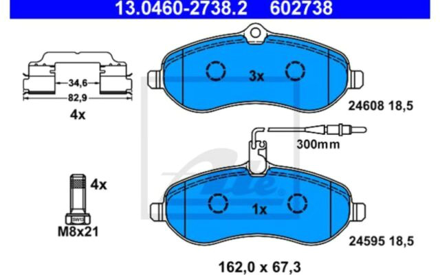 6d Drawing ate Brake Pads Front Fiat Scudo 1 6d 2 0d Multijet Ebay