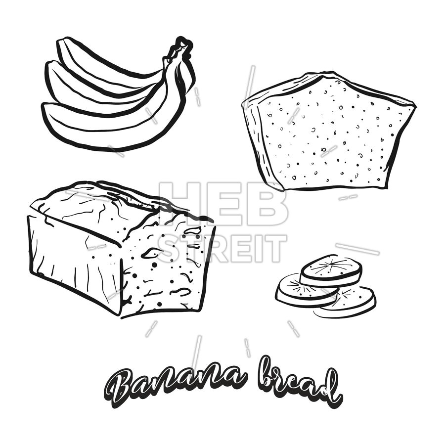 6d Drawing Hand Drawn Sketch Of Banana Bread Food Ideas and Downloads