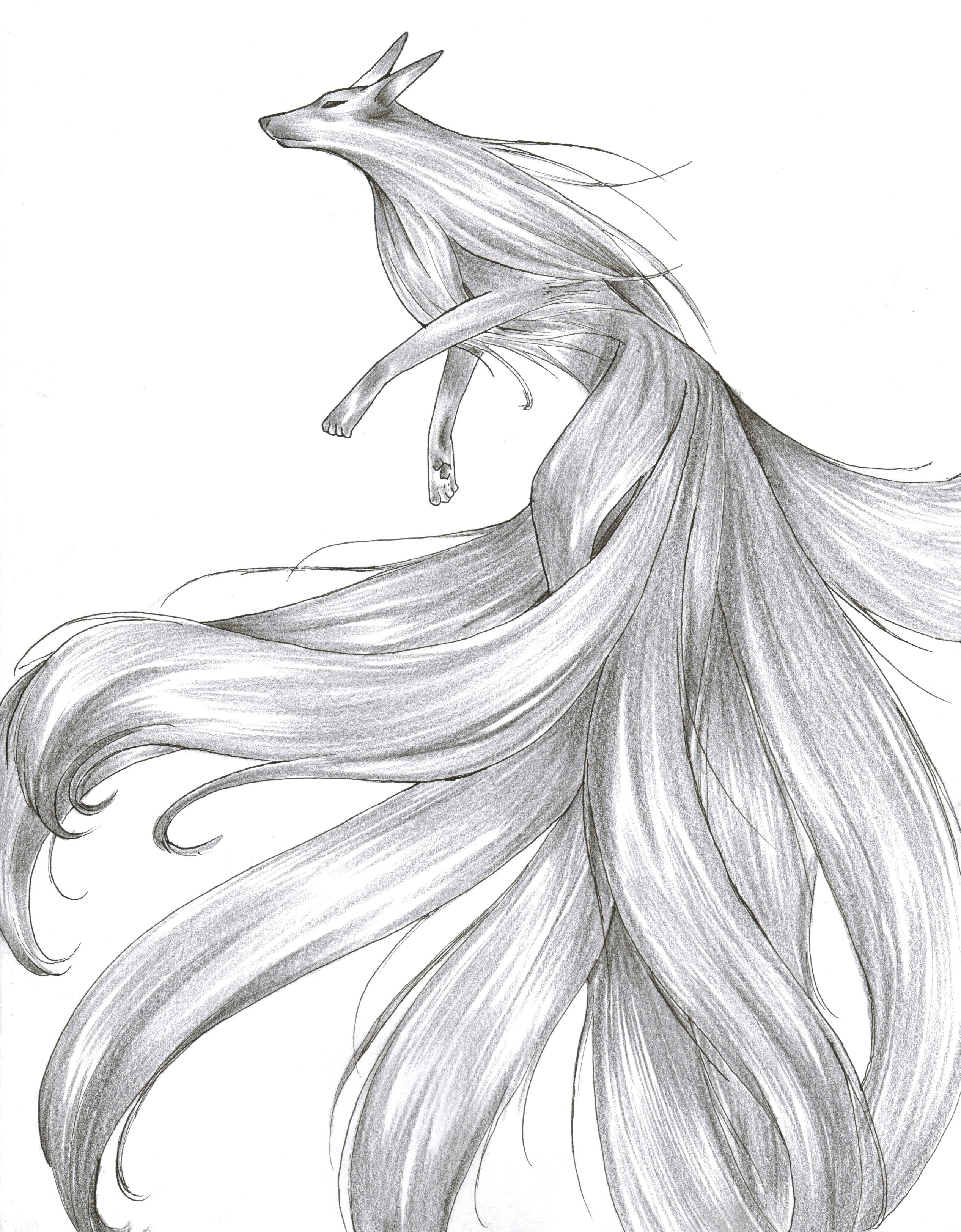 9 Tails Drawing Kitsune by Kagemaru Tsukiyo Deviantart Com On Deviantart Fox Nine