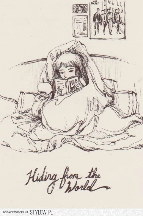 A Drawing Of A Girl Reading A Book Nothing Like Reading In Bed to Get Away From It All Sketchbook