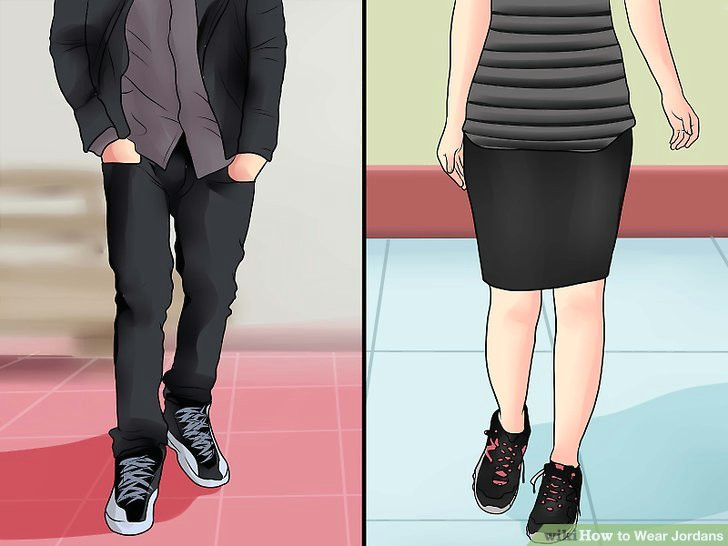 A Drawing Of A Girl Wearing Nike How to Wear Jordans Wikihow