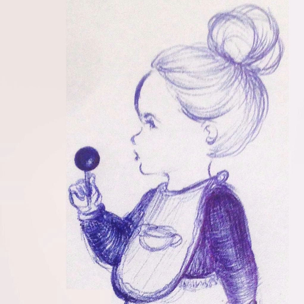 A Drawing Of A Girl with A Bun Nah It S Mine Lollipop Cute Little Kid Bun Girl Lolli