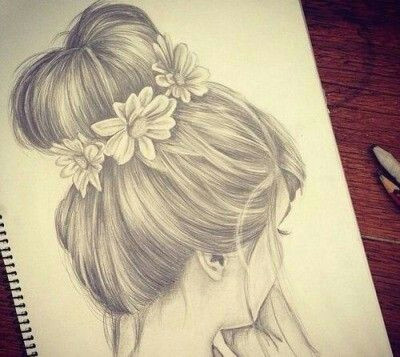 A Drawing Of A Girl with A Bun Picture Pinturas Pinterest