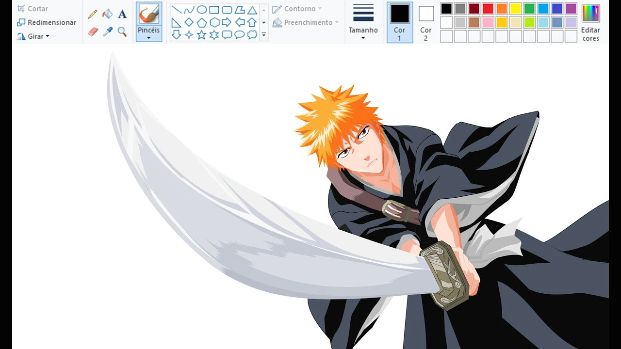 A Program for Drawing Anime Desenhando Anime No Paint Ichigo Kurosaki Bleach Youtube