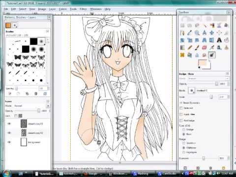 A Program for Drawing Anime Gimp Coloring Anime Drawings Skin Shadows Created with Fuzzy