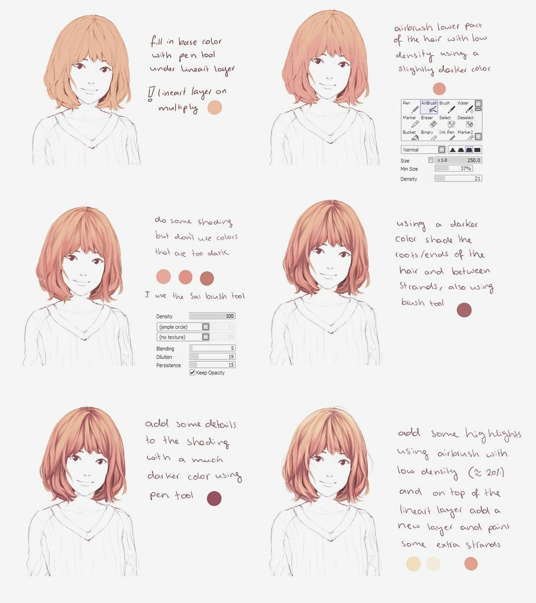 A Program for Drawing Anime This is for Paint tool Sai A Small Hair Coloring Tutorial I Hope