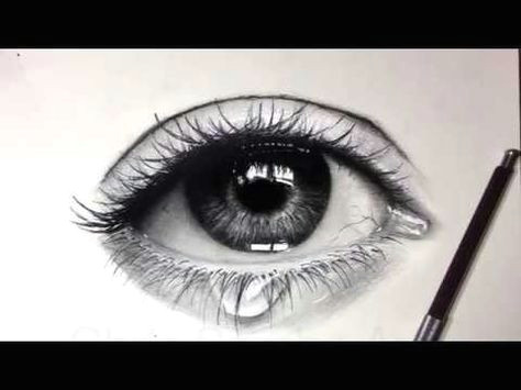 A Realistic Drawing Of An Eye Tutorial How to Draw Shade A Realistic Eye and Teardrop with