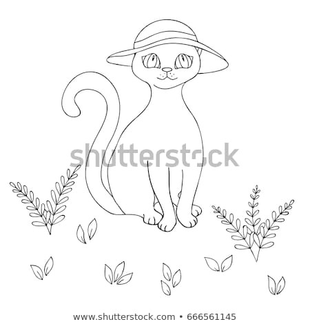 A Simple Drawing Of A Cat Vector Black White Contour Simple Sketch Stock Vector Royalty Free