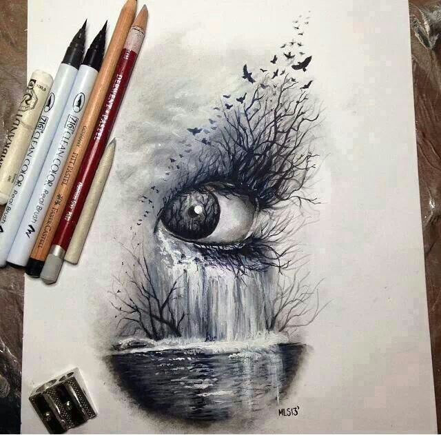 Abstract Drawing Of An Eye Eye Waterfall Art Drawings Art Art Drawings