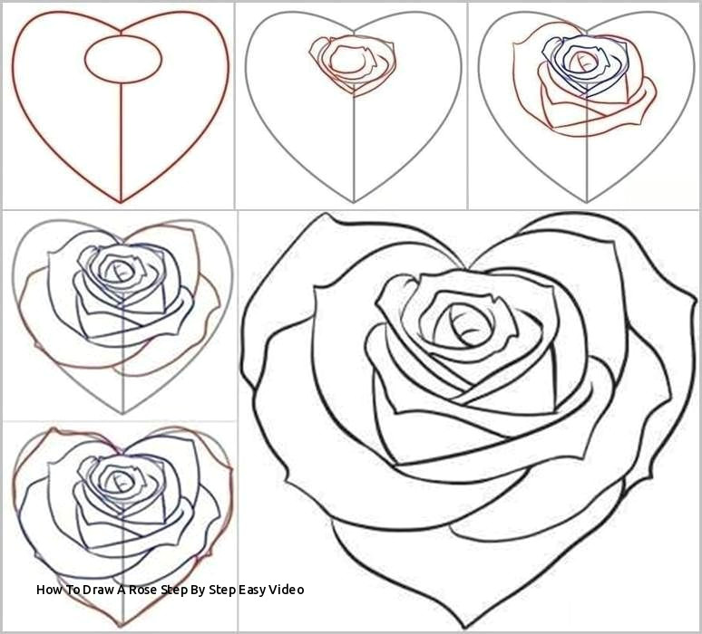 An Easy Drawing Of A Rose How to Draw A Rose Step by Step Easy Video Easy to Draw Rose Luxury