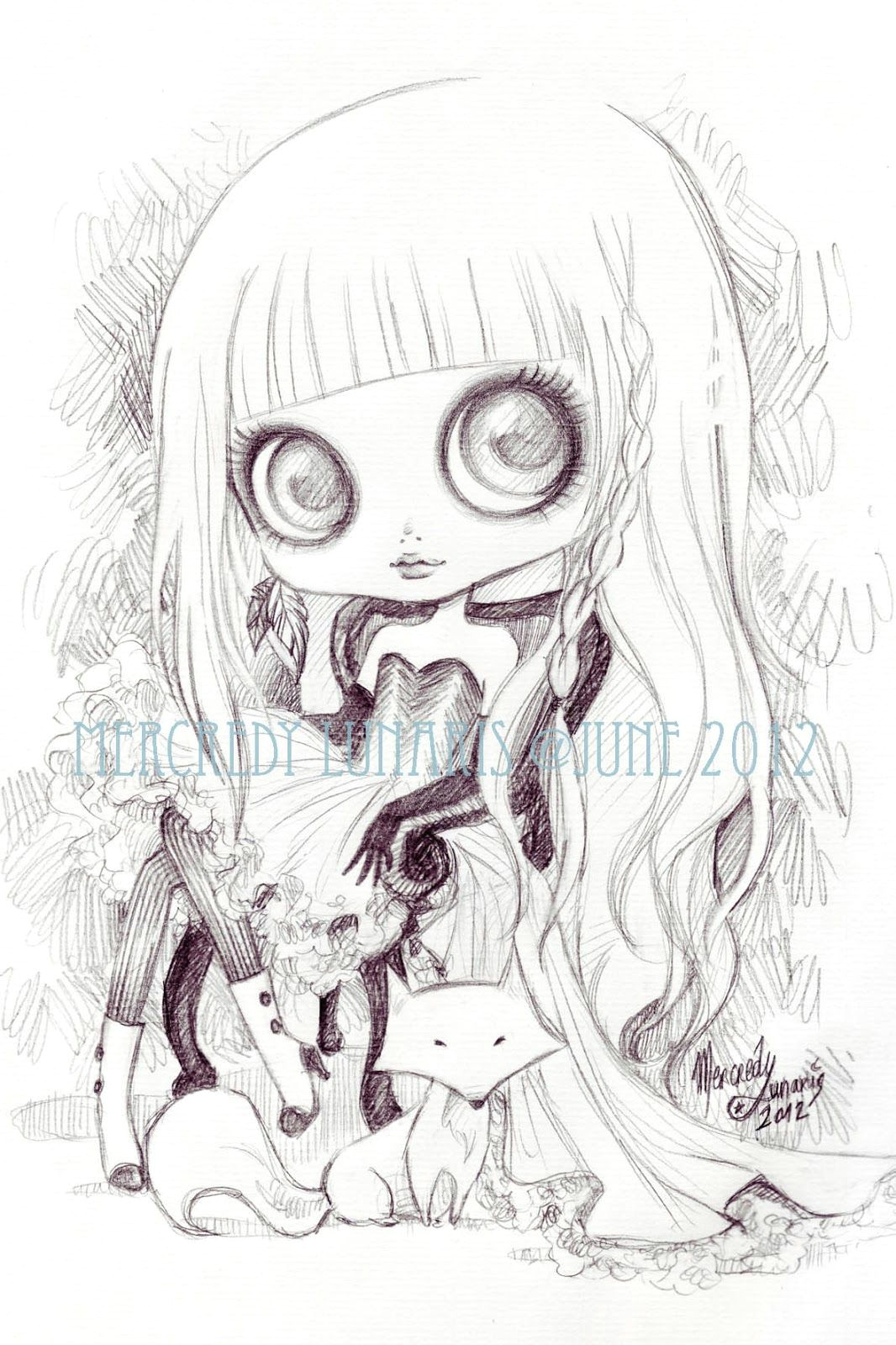 Anime Drawing Doll Blythe Drawing by Mercredy Lunaris Art Drawings Pencil