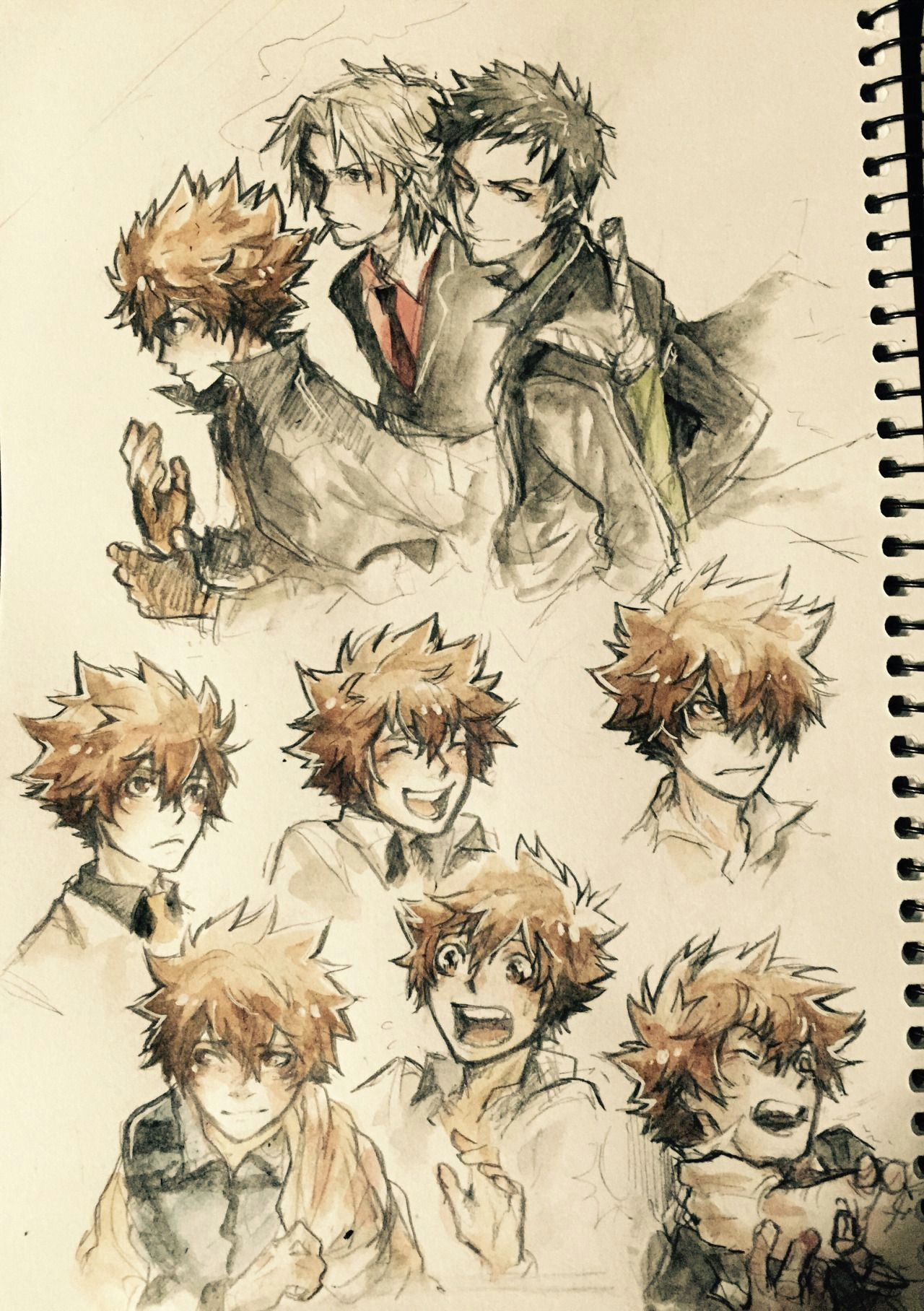 Anime Drawing Reborn My Sketchbook is Like 90 Tsuna by now Sweats Here S A Bunch Of