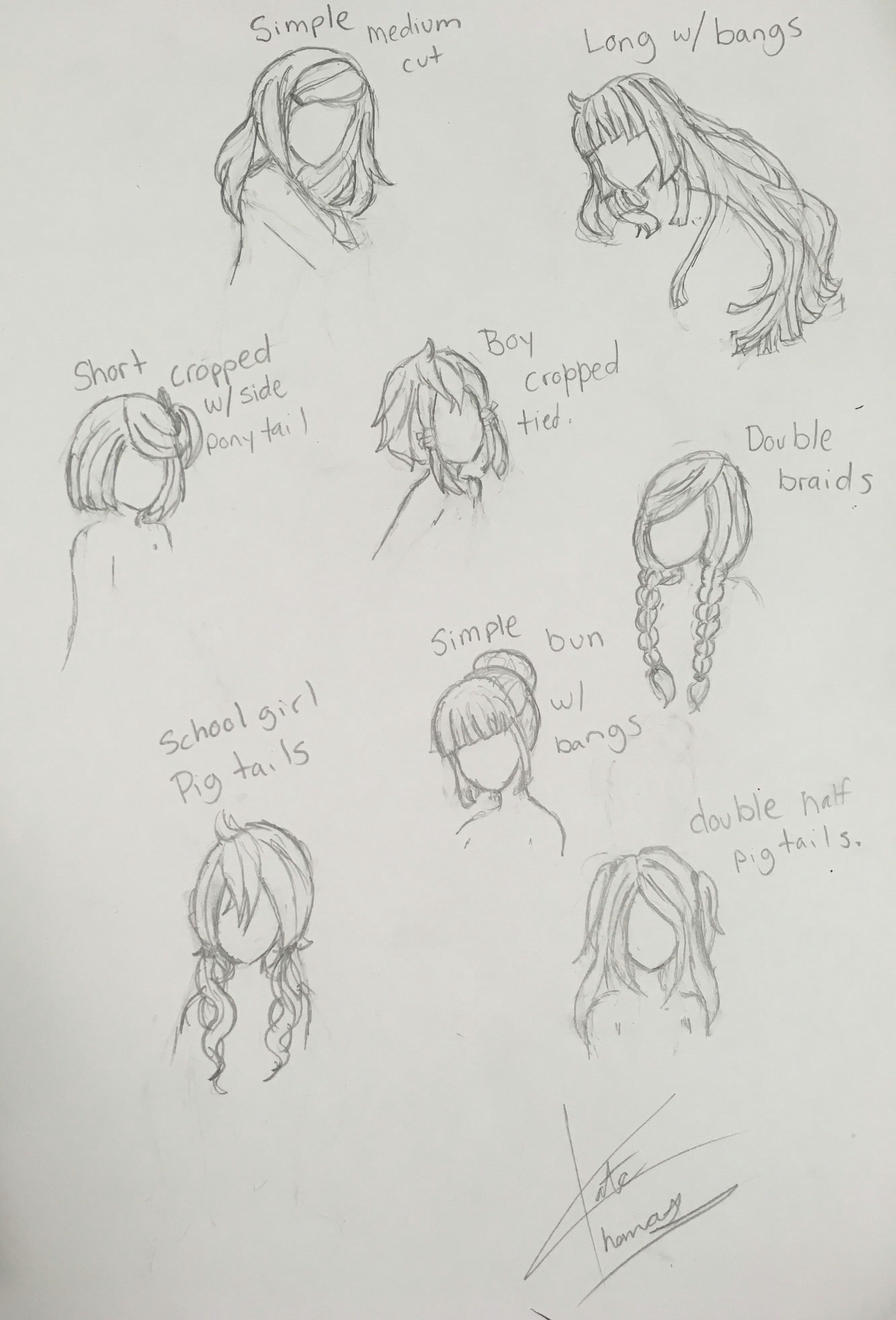Anime Drawing Requests Hair Styles Requested by Sreesen My Drawings Requests Needed