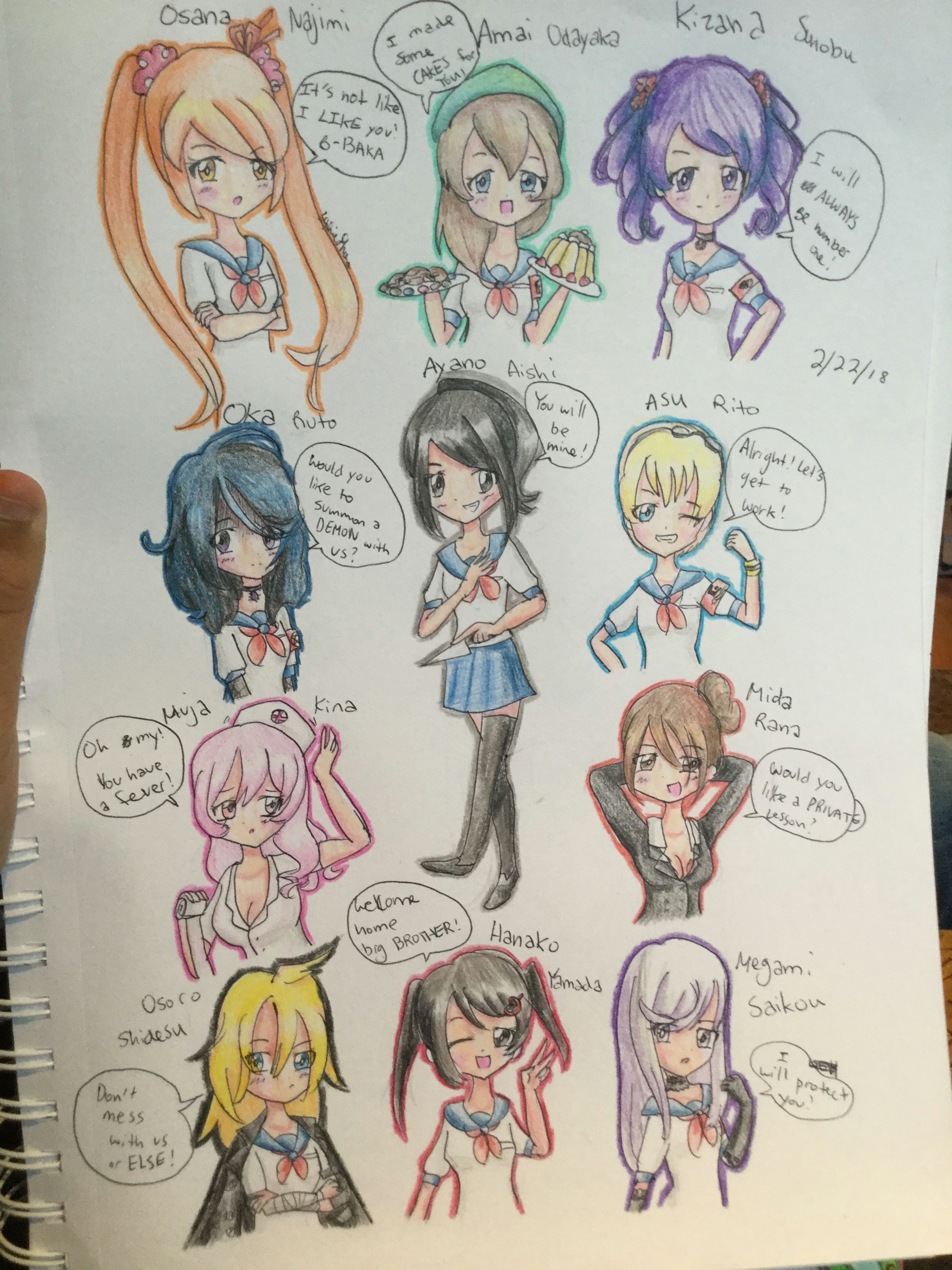 Anime Drawing Yandere Simulator Yandere Simulator Rivals My Version Yandere Yandere Simulator