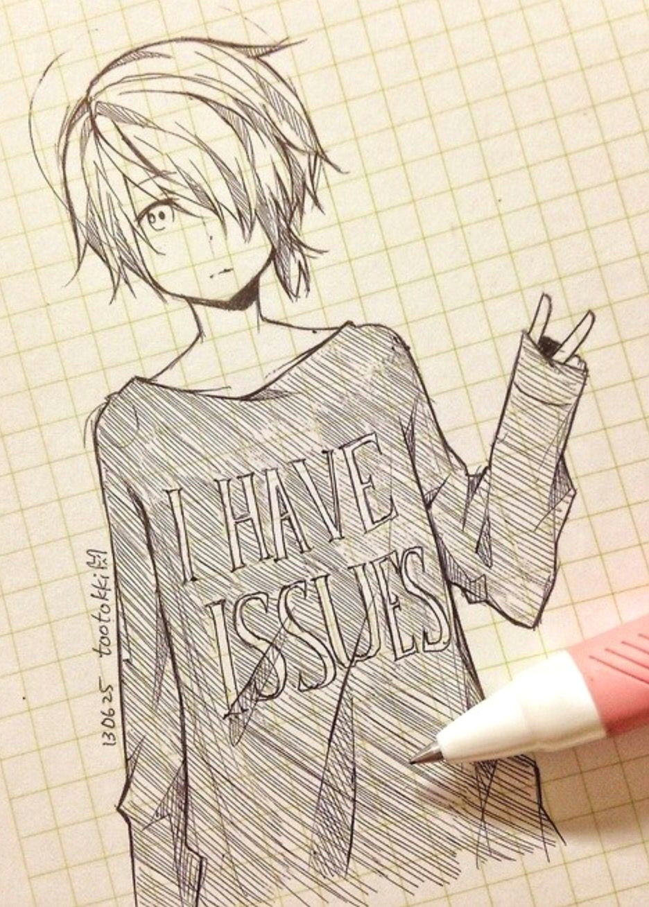 Anime V Manga Drawing Cute Anime Drawing tootokki I Have issues Sweater Anime Drawings