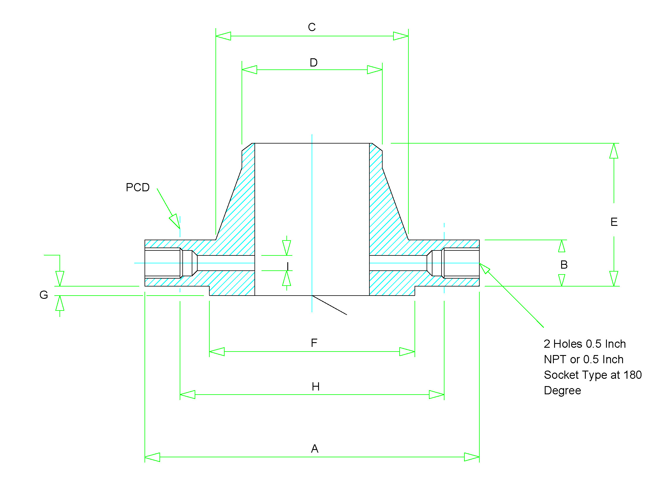 B Drawing Size orifice Flange Dimensions Class 300 to Class 2500