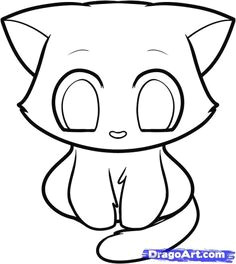 Basic Drawing Of A Cat Draw A Cute Anime Cat Step by Step Drawing Sheets Added by Dawn