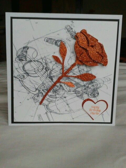 Bday Drawing Copper Rose and Engine Drawing Birthday Card Do It Pinterest