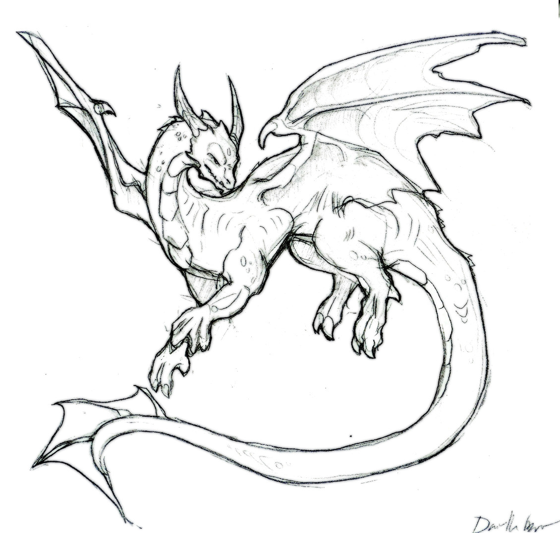 Black Line Drawings Of Dragons Line Drawing Dragon at Getdrawings Com Free for Personal Use Line