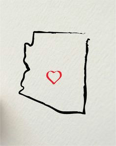 Blank Drawing Of A Heart Arizona State Blank Outline Map for the Home Pinterest