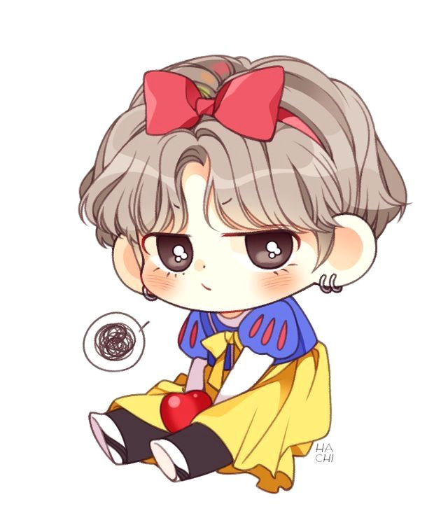 Bts V Cartoon Drawing Snow White Taetae Btsa Anime Fanart Pinterest Bts Bts Chibi