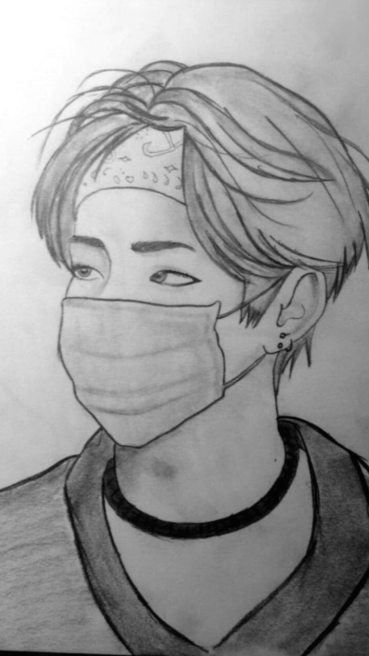 Bts V Drawing Cute Bts Bangtanboys Love Bts V Kimtaehyung Drawing Bts