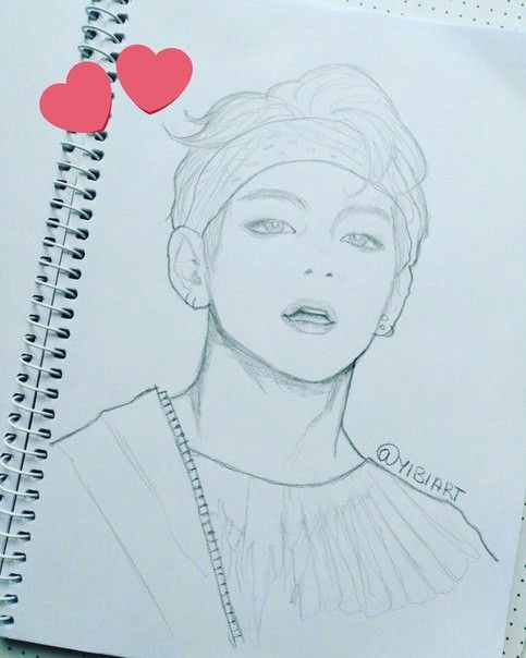 Bts V Drawing Easy Kim Taehyung Bts Fanart Inspiration A Bts Drawings