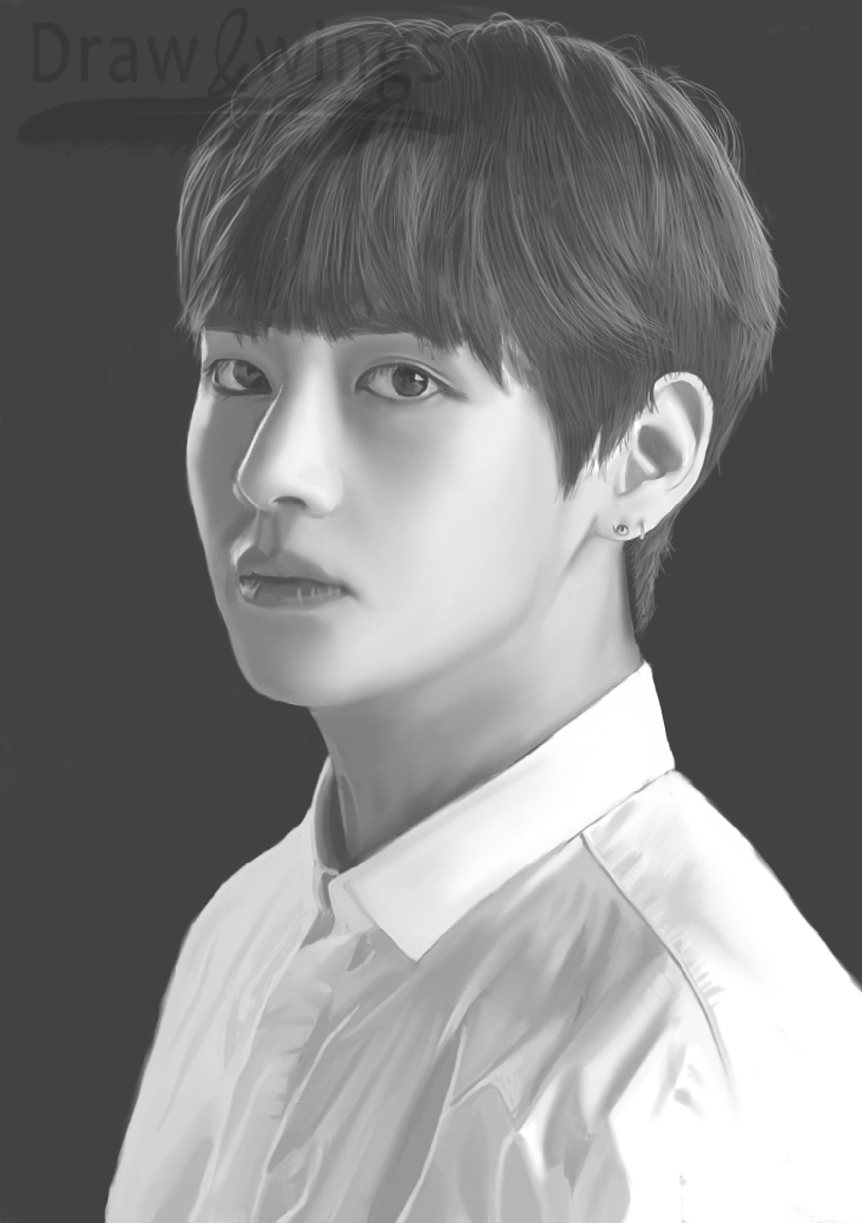 Bts V Eyes Drawing Bts V Fanart by Draw and Wings Bts A Bts Taehyung Fan Art