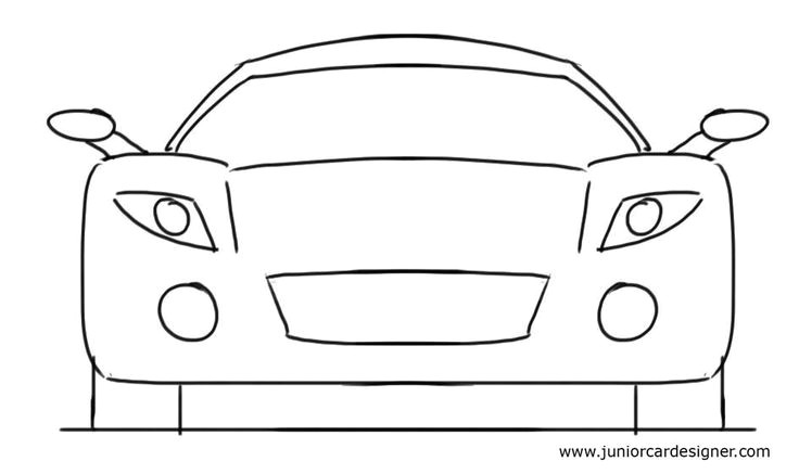 Cars 3 Drawing Easy Car Drawing Tutorial for Kids Sports Car Front View In 2019