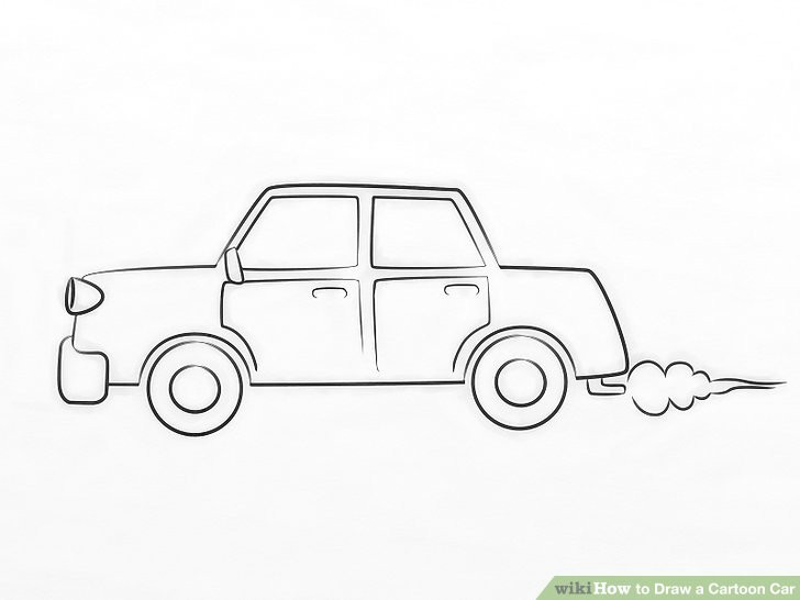 Cars 3 Drawing Easy How to Draw A Cartoon Car 8 Steps with Pictures Wikihow