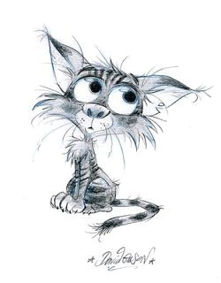 Cartoon Drawing and Painting David Gilson Illustration Cat Drawing Pinterest Drawings Cat