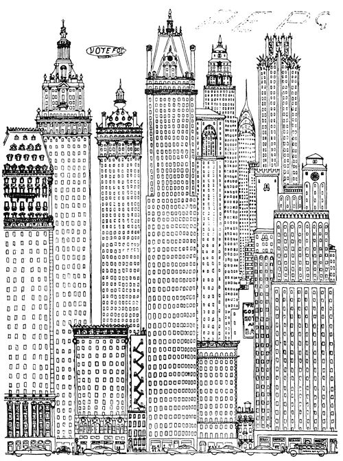 Cartoon Drawing Buildings Artist Osbert Lancaster A Cartoon History Of Architecture Love