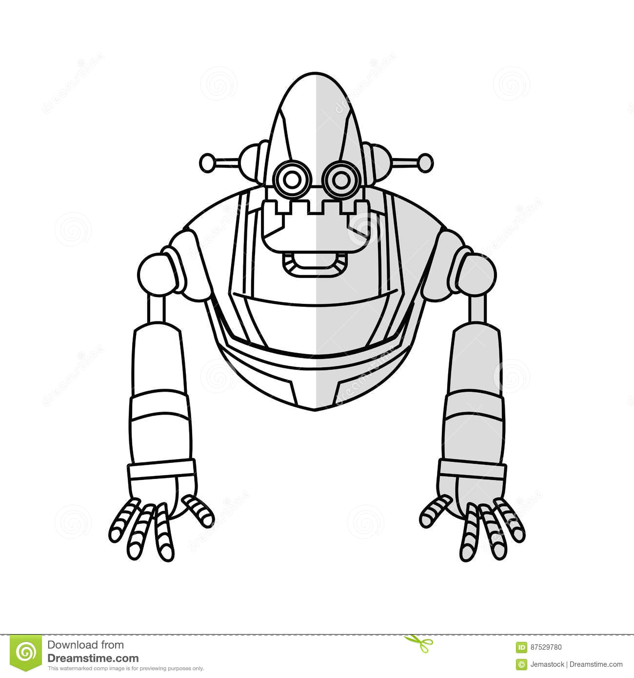 Cartoon Drawing Creator Robot Cartoon Icon Stock Vector Illustration Of Program 87529780